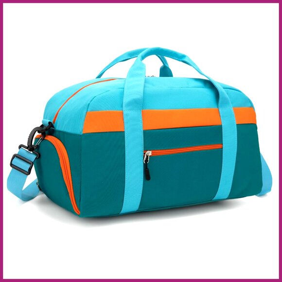Polyester Travel Duffel Bag with Adjustable Shoulder Strap and Shoe Compartment